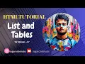 HTML Tutorial Working with Lists and Tables Web Development Tutorials