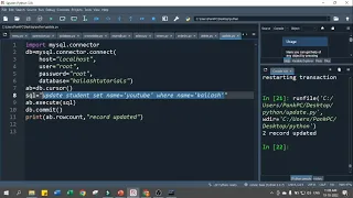 Python MySQL Update Table Python MySQL Connectivity MySQL 09