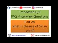 What is Use of n in the printf library function Embedded C Interview Questions