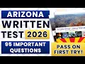 2026 ARIZONA DMV WRITTEN TEST AZ PERMIT EXAM PRACTICE DMV HANDBOOK 2026