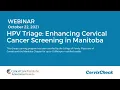 HPV Triage Enhancing Cervical Cancer Screening in Manitoba Recording October 22 2021 1920x1080