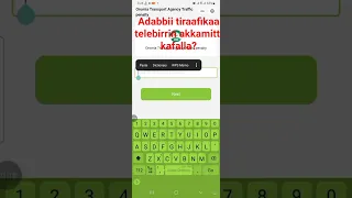 Adabbi Tiraafikaa Telebirrin Akkamitti Kafalla 