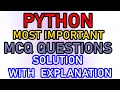 Python MCQ Questions and Answers Python Online Quiz MSBTE MCQ Question Bank Python MCQ for GTU