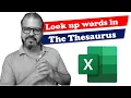 How to Look up words in the thesaurus Microsoft Excel Version