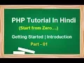 PHP Tutorial In Hindi Getting Started Introduction To PHP Part-01