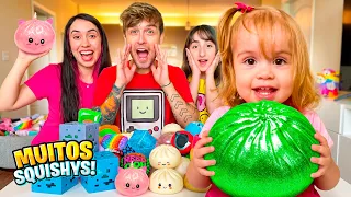 COMPRAMOS MUITO SQUISHYS para COLEÇÃO RARA! Dumplings, Minecraft, Needoh e mais! Pai Também Vloga