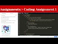 Assignments Coding Assignment 1 Tools Section