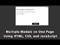 Multiple Modals on One Page Using HTML CSS and JavaScript 2 modal popup with HTML