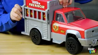 Amazon com Tonka Steel Classics Rescue Truck Made With Steel and Sturdy Plastic Red Friction Pow