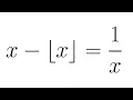 Solving a Floor Value Equation