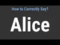 Lagu How to Pronounce Name Alice (Correctly!)