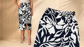 Wrap Skirt Cutting and Sewing Only Professionals Know (No Pattern)