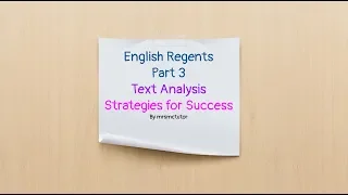 English Regents Review Part 3 Text Analysis Lesson