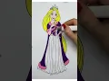 Coloring Rapunzel in Beautiful Purple Dress