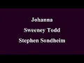 Johanna Piano Accompaniment Sweeney Todd Karaoke Stephen Sondheim