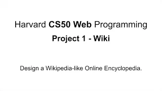 Harvard CS50 Web Programming Project 1 - Wiki