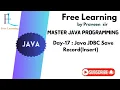 Day 17 Java JDBC Save Record Insert Free Learning