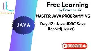 Day 17 Java JDBC Save Record Insert Free Learning