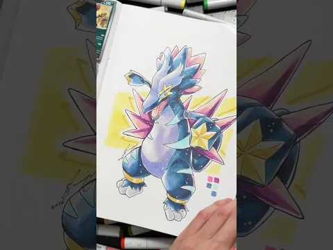 Designing a POKÉMON from my BULK CARDS!! 👀🎨 #artchallenge