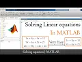 How to solve linear equation in matlab Systems of linear equation in matlab MATLAB TUTORIAL