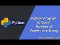 Python Program to Count Number of Vowels in a String