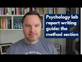 Psychology lab report writing guide the method section
