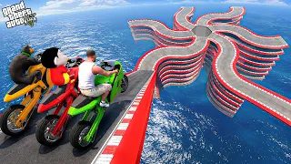 franklin and shinchan tried theimpossible star multi roadparkour challenge gta 5