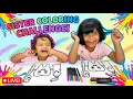 Sister Coloring Challenge LIVE How to Color with Brush Pens for Kids