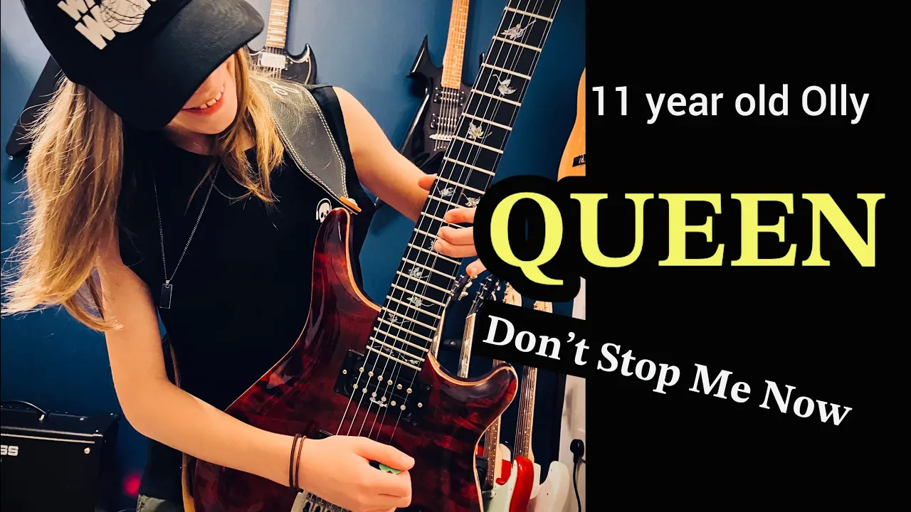 11 year old guitarist - QUEEN DON’T STOP ME NOW - having fun with my Patrick Eggle Berlin Pro - rock