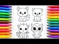Magical Coloring Cute Forest Animals Coloring Pages with Magic Markers Relaxing Art for Kids