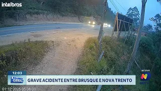 Grave acidente entre Brusque e Nova Trento mobiliza equipes de resgate