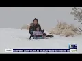 Visitors react to cold weather in Las Vegas I-15 reopens between Primm and Baker following snow clo