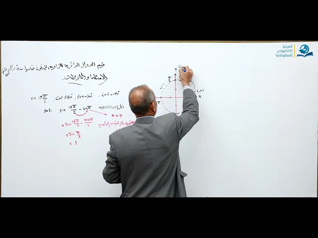 مادة الرياضيات للصف الخامس الاعدادي :قيم الدوال الدائرية للزاوية التي يكون قياسها ساليا الجزء الثاني