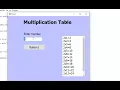 Source Code how to create Multiplication table with for next Loop in VB Net