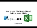 How to get Excel file data In sqlite 2020