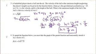 Radical Functions Unit Exam Review