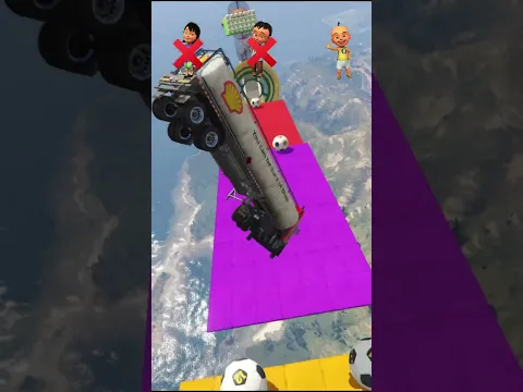 Susanti, Fizi, Upin Trying to Pass The Canyon #ytshorts #gta #upinipin