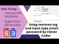 Using textarea Tag In HTML Input Type email password etc Bangla Tutorial On Web Design No 39