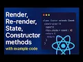 Render Re-render State Constructor methods React Component Lifecycle Tutorials Beginners Code - Sphere