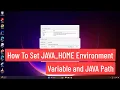 How to Set JAVA - HOME Environment Variable and Java Path On Windows