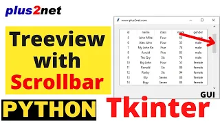 Vertical horizontal Scrollbar to navigate rows for Tkinter Treeview while displaying records