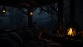Cozy Cabin In The Rainy Night W Fireplace Sounds For Deep Relaxation 