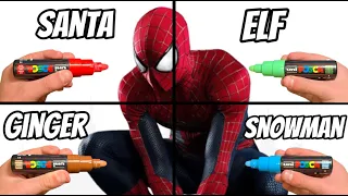 Drawing Spiderman In 4 Different Christmas Styles!