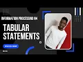 Information Processing N4 - Tabular Statements