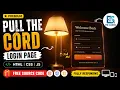Premium Pull Cord Login Page Using HTML CSS JavaScript Glassmorphism UI Free Source Code