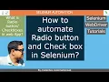 Selenium - Part10 How to automate Radio button and Check box in Selenium