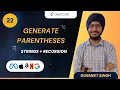 22 Generate Parentheses Leetcode Medium Problem Strings Recursion