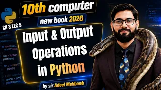 Input and output operations in python class 10 computer new book 2026