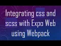 Integrating css and scss with Expo Web using Webpack