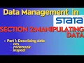Stata for beginners in Amharic l describing data in Stata Describe codebook inspect